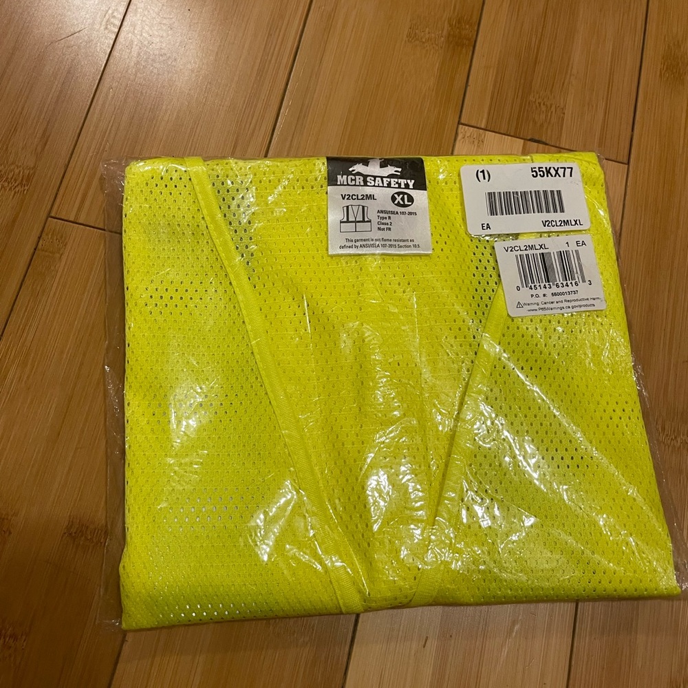XL neon yellow safety vest